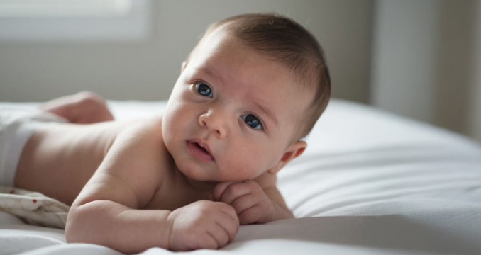 Уставший младенец зевает, признак переутомления перед сном