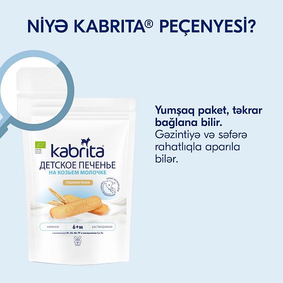 Kabrita<r></r> Uşaq peçenyeləri buğdali keçi südü ilə