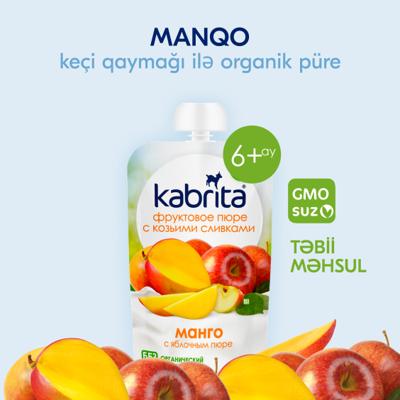 Kabrita<r></r> Keçi qaymağı ilə meyvəli püre «Mango və almalı»