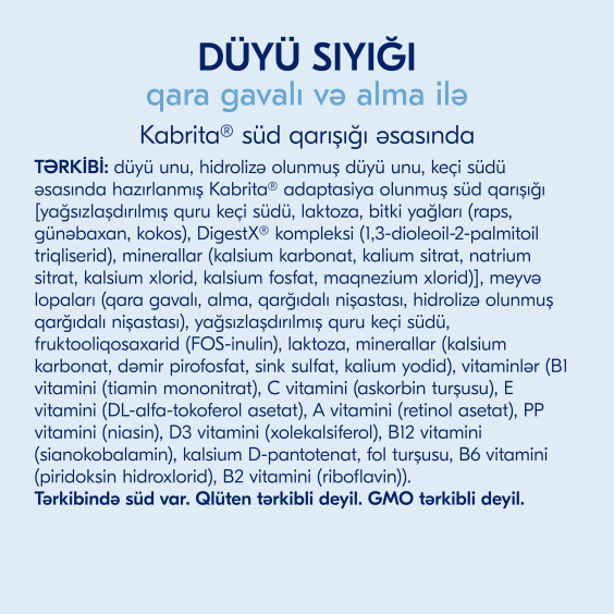 Kabrita düyülü sıyığı süd qatışığı əsasında gavalı və alma ilə