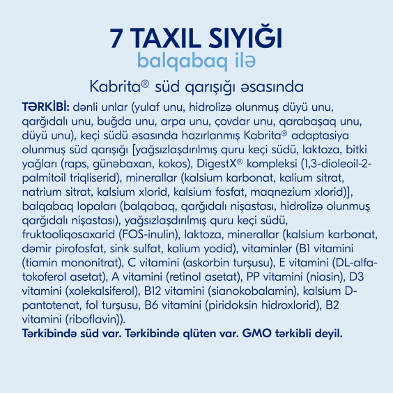 Kabrita keçi südü əsasında Multizlak balqabağ sıyığı