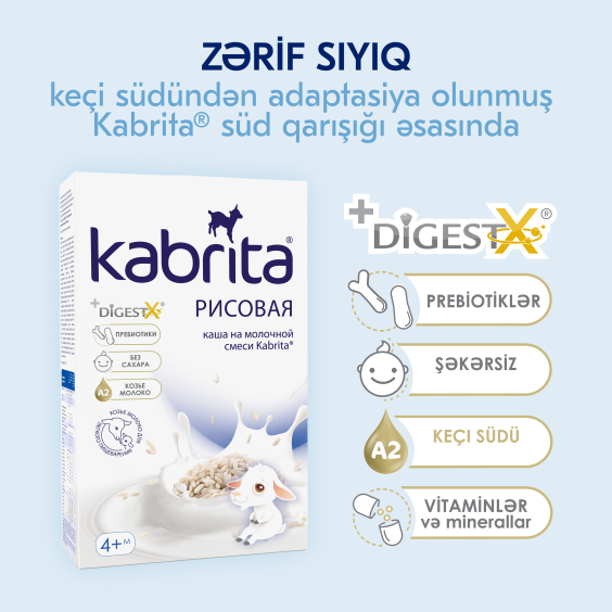 Kabrita<r></r> keçi südü əsasında düyü sıyığı