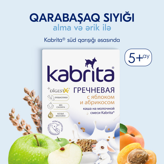 Kabrita<r></r> keçi südü əsasında  alma ərik ilə qarabaşaqlı sıyığı