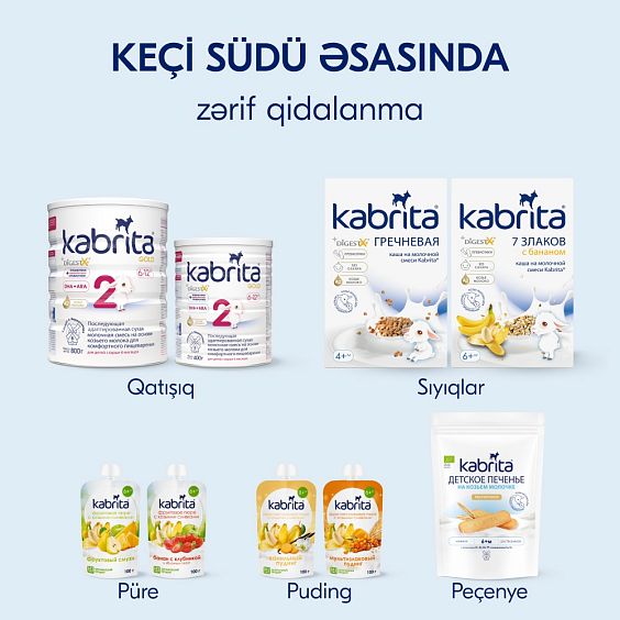 Kabrita<r></r> Uşaq peçenyeləri buğdali keçi südü ilə