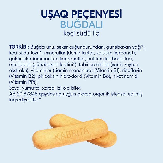 Kabrita<r></r> Uşaq peçenyeləri buğdali keçi südü ilə