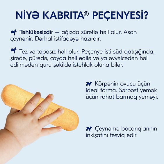 Kabrita<r></r> Uşaq peçenyeləri buğdali keçi südü ilə