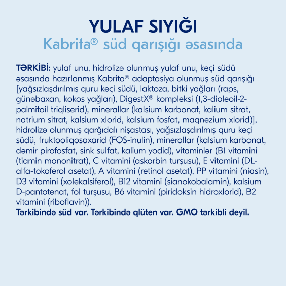 Kabrita keçi südü əsasında yulaf sıyığı