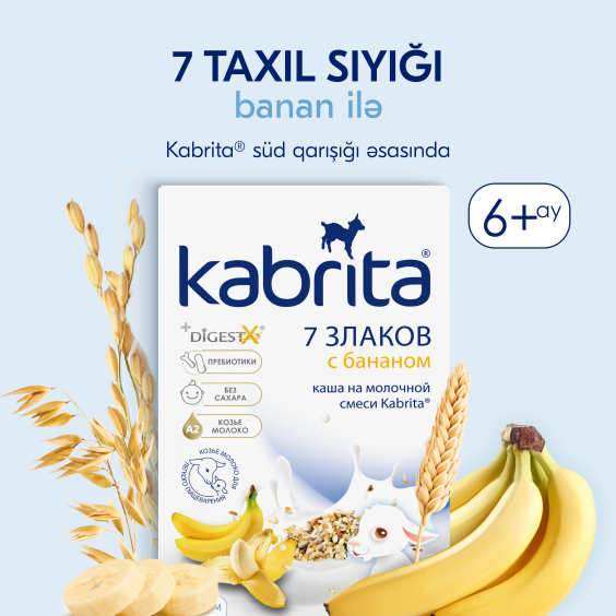 Kabrita<r></r> keçi südü əsasında 7 taxıl banan ilə sıyığı