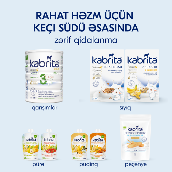 Kabrita<r></r> keçi südü əsasında 7 taxıl banan ilə sıyığı